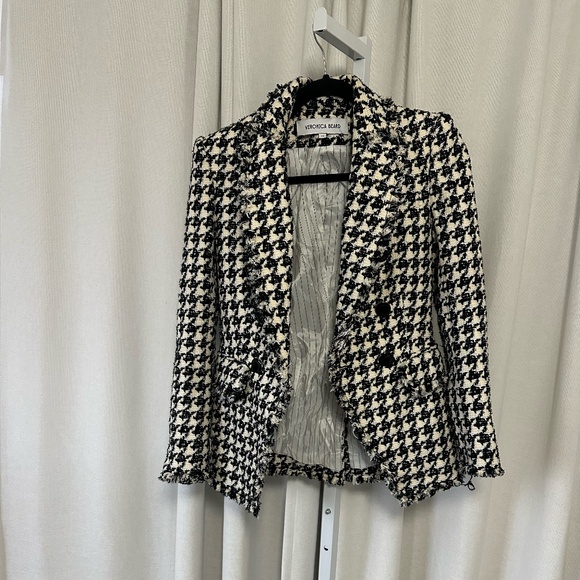 NWOT Veronica beard miller dickey houndstooth blazer frayed hem NO OFFERS - Picture 5 of 13